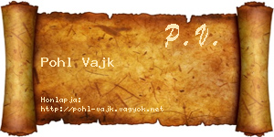 Pohl Vajk névjegykártya